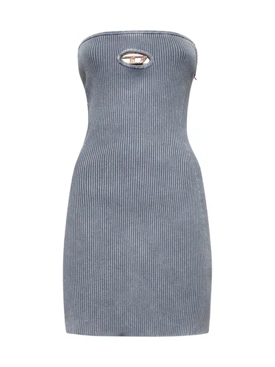 Diesel Women Grey M-scolour Bandeau Minidress In Gray