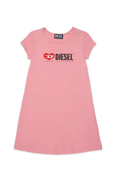 Diesel Kids' Dress With Logo In Pink
