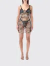 Diesel Mini Mesh Beach Dress With Open Back In Multi