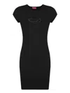 Diesel Abito Corto Con Dettaglio Oval D Cut Out In Cotone Stretch Nero Donna