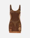 Diesel Brown M-calimera-short Minidress In Brown