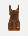 Diesel Brown M-calimera-short Minidress In Brown