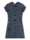 Diesel Mini Dress In Denim-look Jersey In Blue