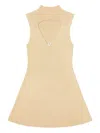 Diesel M-oloni-short Keyhole-neck Ribbed Dress In Neutral