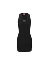Diesel M-caddix Black Dress With Oval D Logo Plaque On The Front In Viscose Blend Woman In Black
