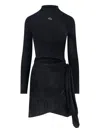 Diesel High-neck Cut-out Dress In Black