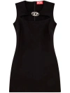 Diesel D-reams Logo-plaque Minidress In Black