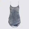 Diesel Sleek Fitted Dress With Gathered Hem Detail In Gray