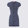 Diesel Mini Dress In Denim-look Jersey In Blue