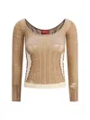 Diesel M-calai Long Sleeve Jersey In Brown