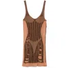 Diesel Calimera Fitted Mini Dress With Lingerie Effect In Brown