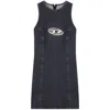 Diesel De-ferriz Logo Mini Dress In Grey