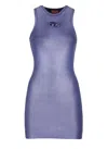 Diesel M-caddix Viscose Blend Dress With Frontal Logo In Purple
