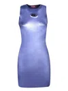 Diesel M-caddix Viscose Blend Dress With Frontal Logo In Purple