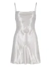 Diesel D-minty Metallic Mini Dress In Silver