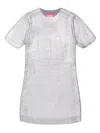 Diesel All-over Silver Mylar Ribbed Dress In Silver