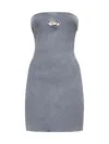 Diesel Ribbed Cotton Blend Strapless Mini Dress In White