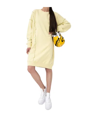 Diesel D-robbiecut Sweatshirt Dress In Yellow