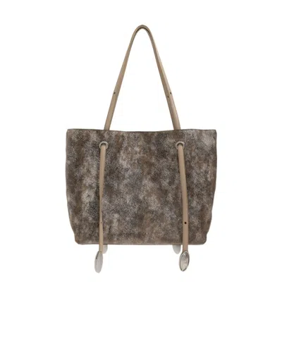 Diesel D-rop Dual-handle Shoulder Bag In Gray