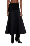 Diesel Drop-waist Skirt In Neoprene-bonded Fabric In Black