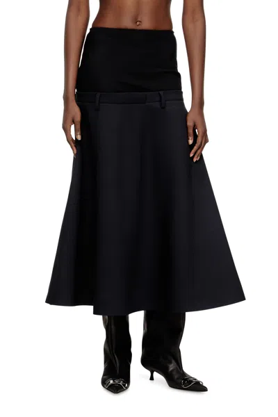 DIESEL DROP-WAIST SKIRT IN NEOPRENE-BONDED FABRIC