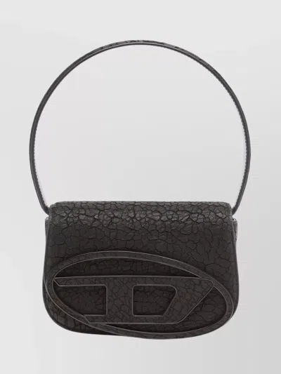 Diesel Dry Leather Shoulder Bag With Iconic Chain