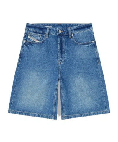 Diesel D-sire High-waisted Five-pockets Shorts In Blue