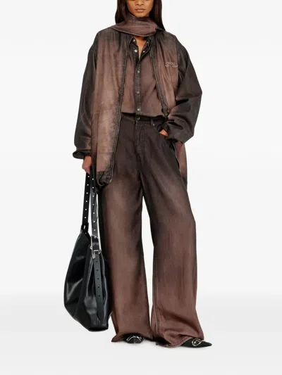Diesel D-sire Wide-leg Jeans In Brown