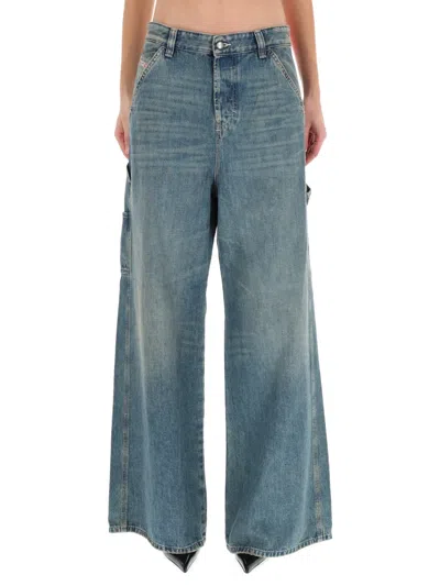 Diesel D-sire-w Wide-leg Jeans In Blue