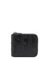 Diesel Dsl 3d Bi-fold Coin Zip Xs Wallet In Black