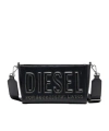 Diesel Dsl 3d Logo-embossed Shoulder Bag In Black