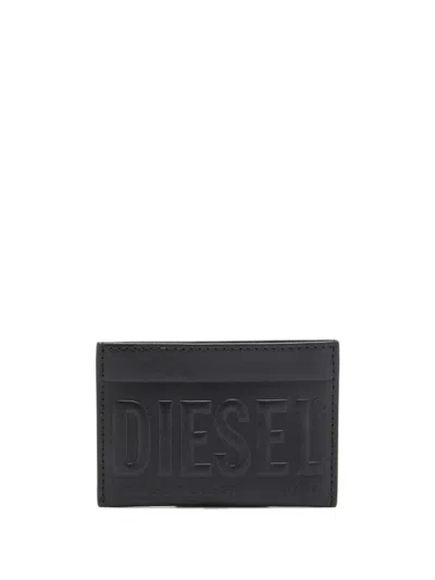 Diesel Dsl 3d Easy Leather Cardholder In Black