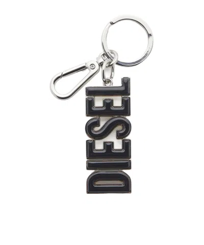Diesel Dsl 3d Logo-lettering Keyring In Black/yellow
