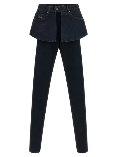 Diesel Blue Denim D-spika-fsj2 Mid-rise Skinny Jeans