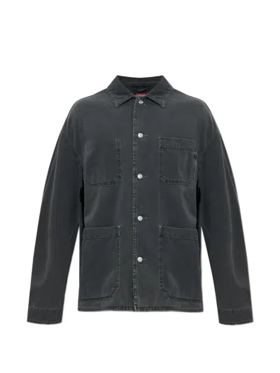 Diesel D-stack-u Patch-detail Jacket In Gray