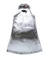 Diesel Abito Lungo Smanicato Metallizzato In Gray