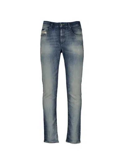 Diesel Denim Pants Belt Loops Distressed Faded Five Pockets In Blue