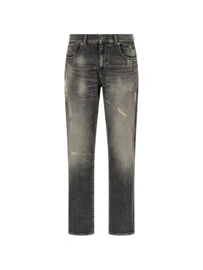 Diesel 2019 D Strukt Jeans Distressed Detailing In Black