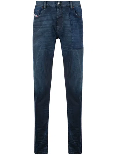 Diesel D-strukt Mid-rise Slim-fit Jeans In Blue
