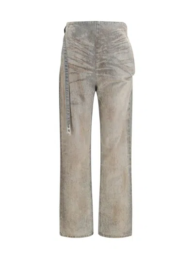 Diesel Dual-layer Fastening-free Jeans In Gray