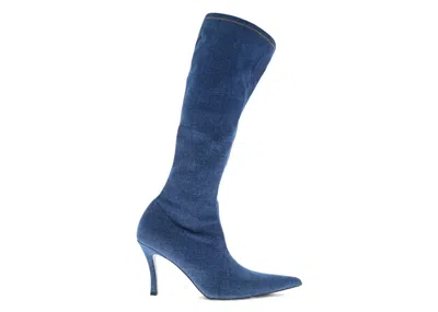 Pre-owned Diesel Dvenus Knee High Boots (women's) Sneakers In Blue