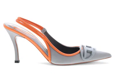 Pre-owned Diesel Dvenus Slingback Heels Orange (women's) Sneakers In Gray