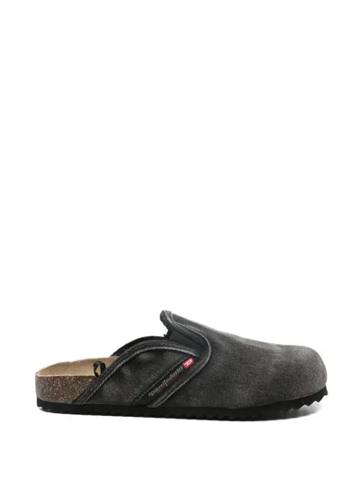 Diesel "d-woodstock Slip-on" Slippers In Gray