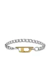 Diesel Dx1338 Logo-plaque Bracelet In 01 Silver