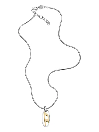 Diesel Dx1421 Logo-pendant Necklace In Silber