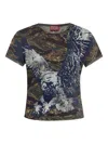 Diesel Eagle-print Camouflage T-shirt In Multi