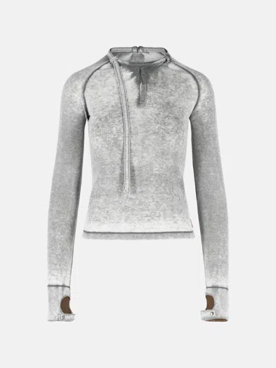 Diesel 'ecla' Sweater In Grey Polyester And Cotton Blend In Gray
