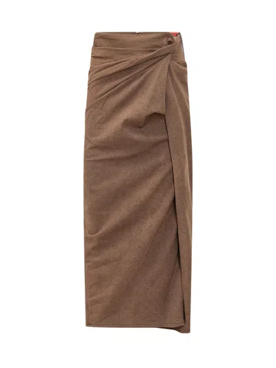 Diesel Effortless Mini Skirt For Fall 2026 In Brown