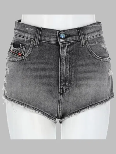 Diesel Effortlessly Chic Distressed Denim Shorts In Gray