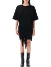 Diesel T-shirt Dress With Tie Front In Black